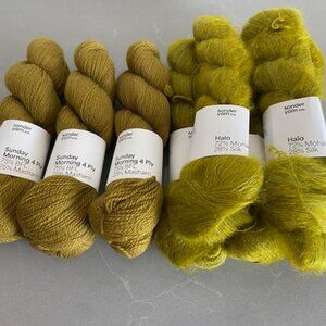 8 Skeins of Sonder Yarn Company - Sunday Morning 4 Ply & Halo Yarns